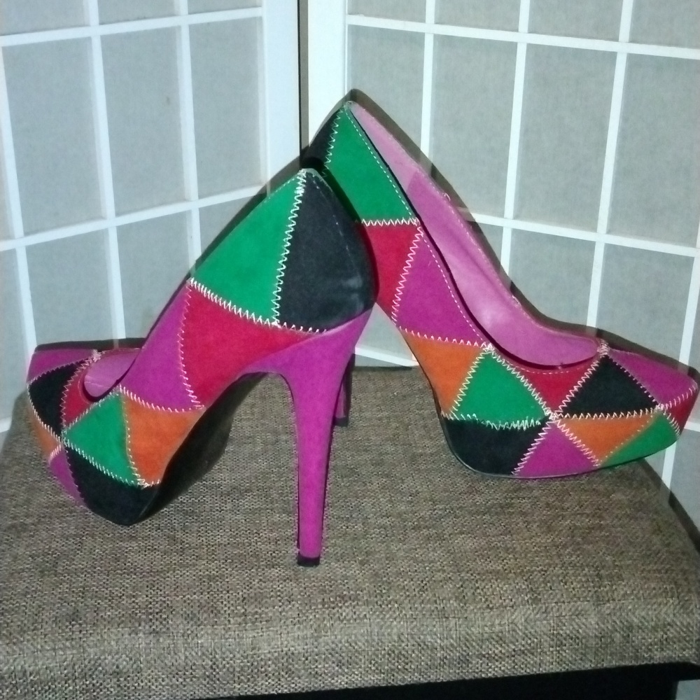 Colorful Patchwork Women's Heels - image 4